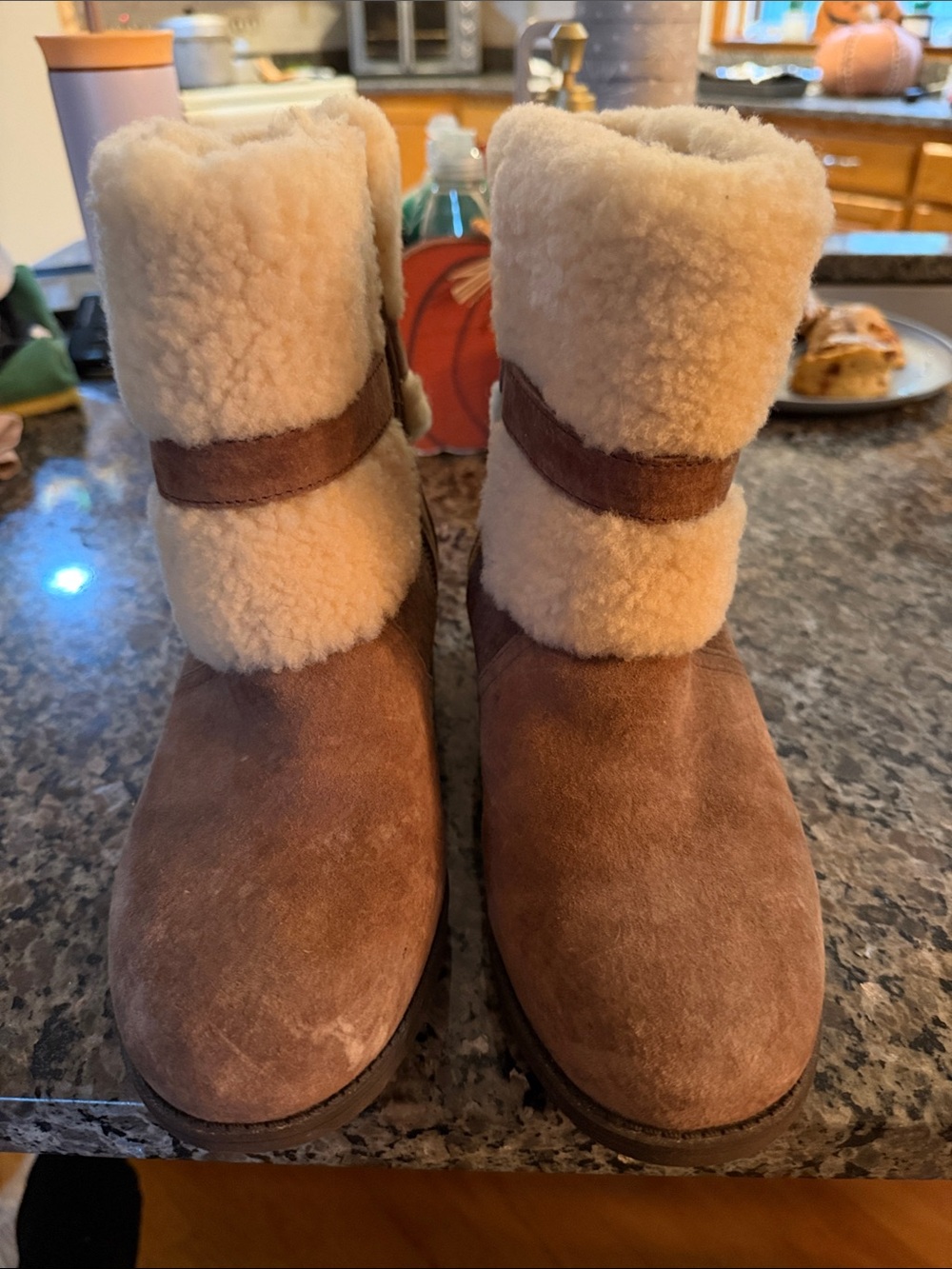 UGG Woman’s Chestnut Suede Shearling Boots